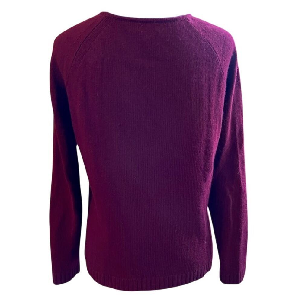J.Crew Women's Burgundy Wool Blend Sweater Cozy Knit Fall Winter  Size Medium - Picture 6 of 11